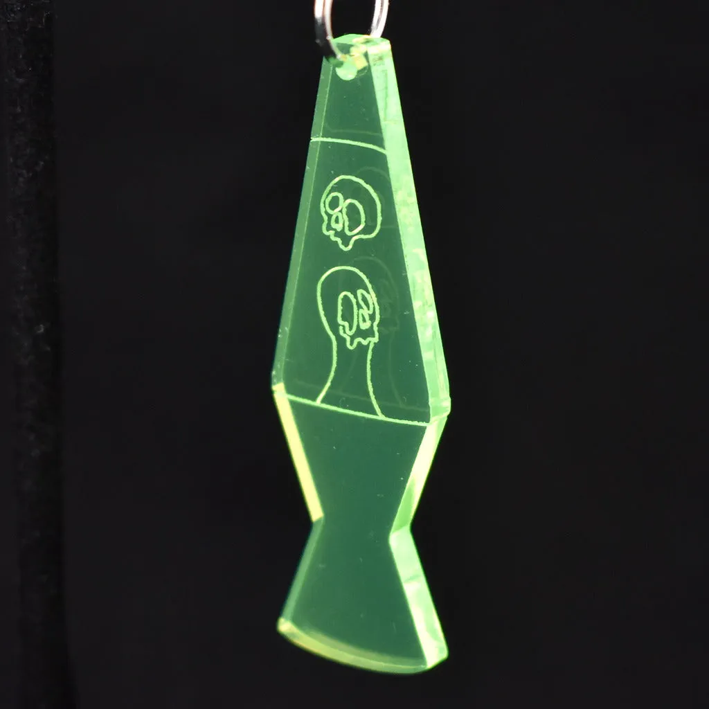 Green Lava Lamp Earrings