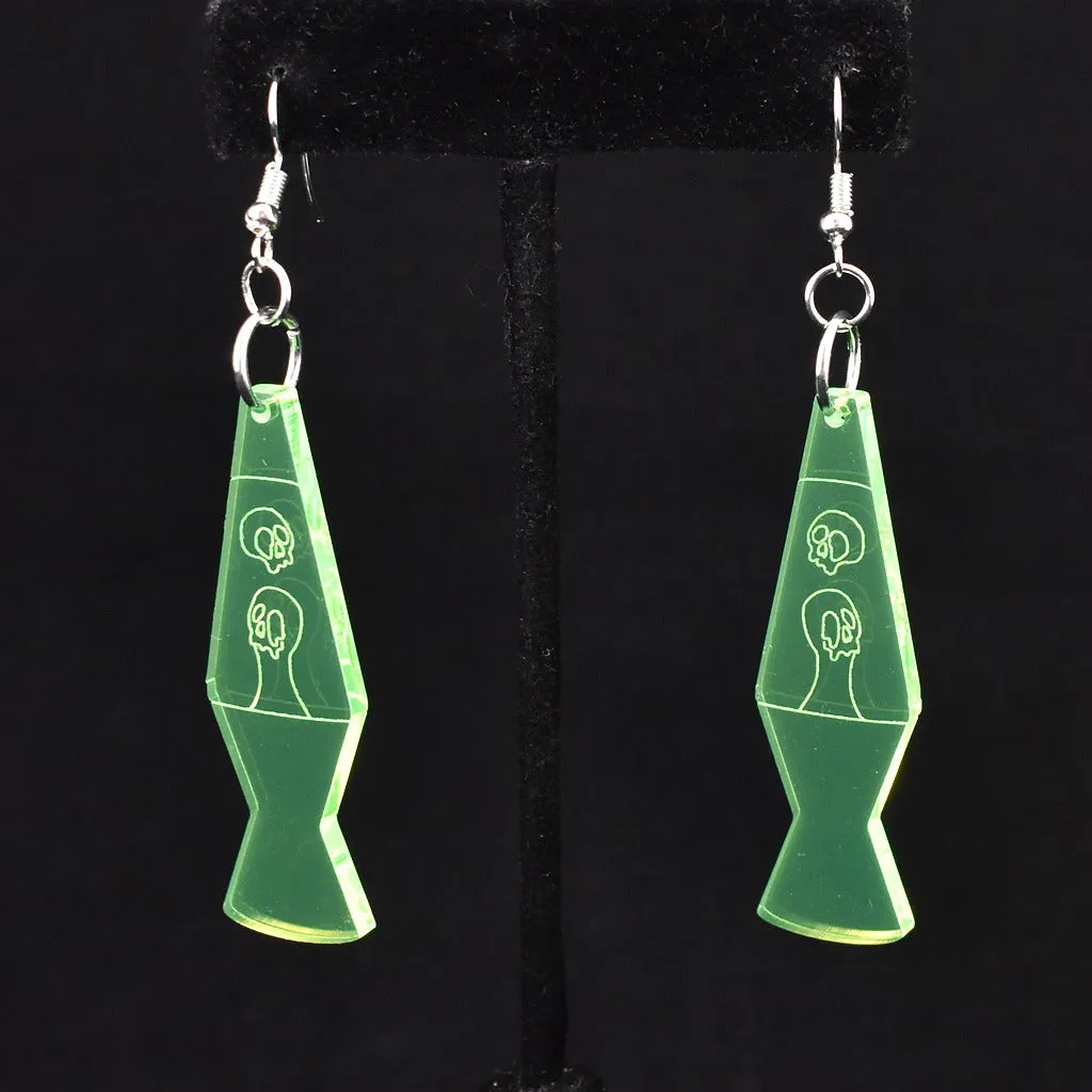 Green Lava Lamp Earrings