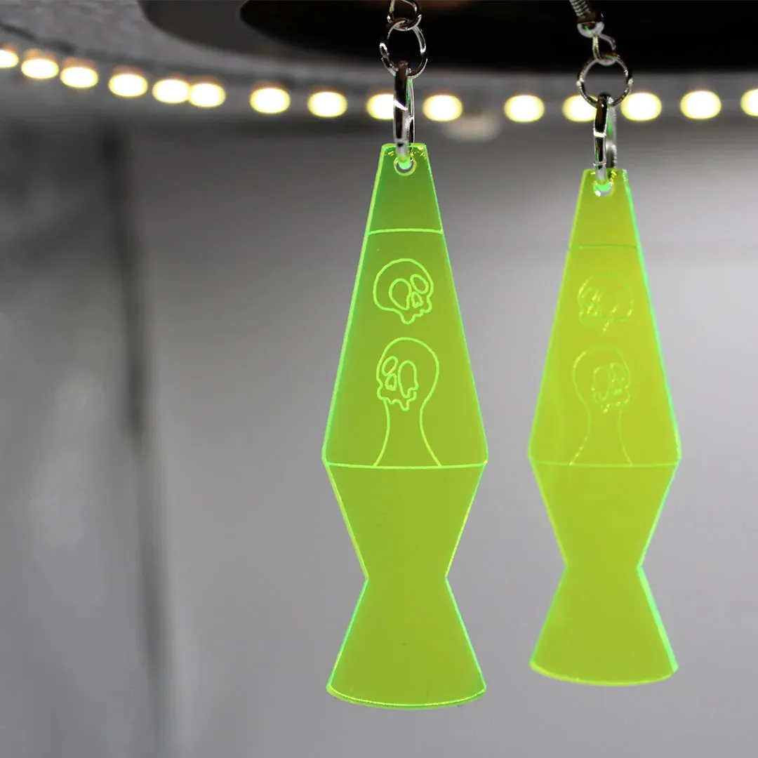Green Lava Lamp Earrings