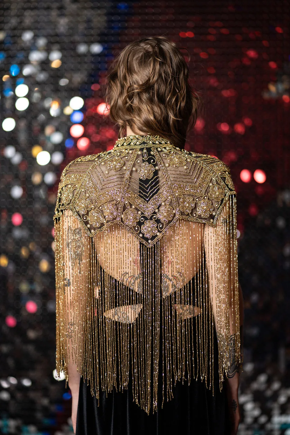 Hand beaded cape