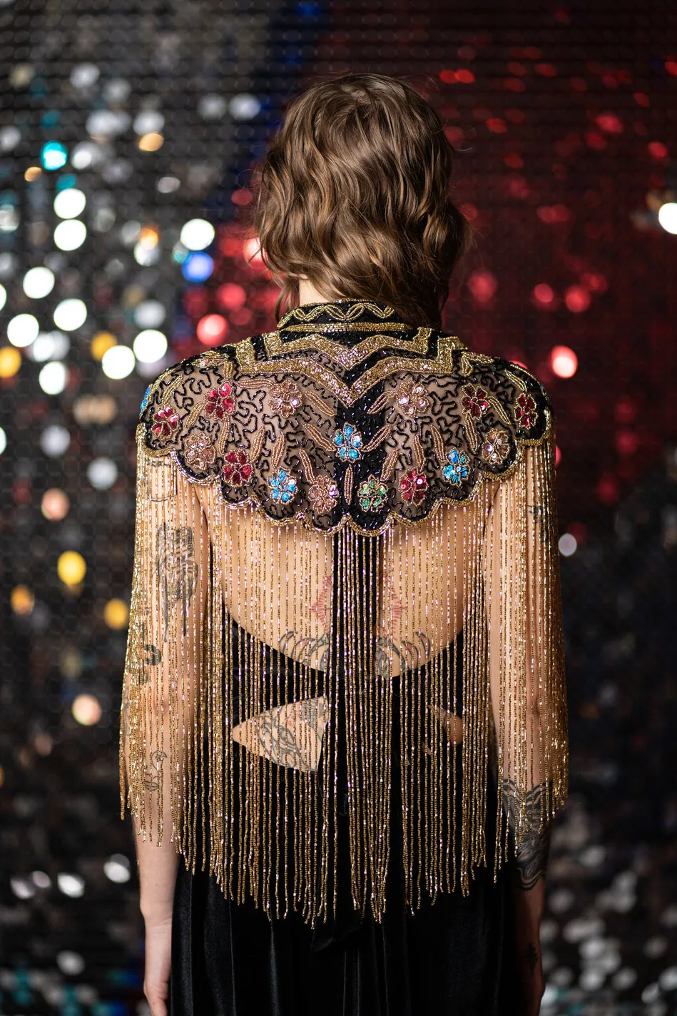Hand beaded cape