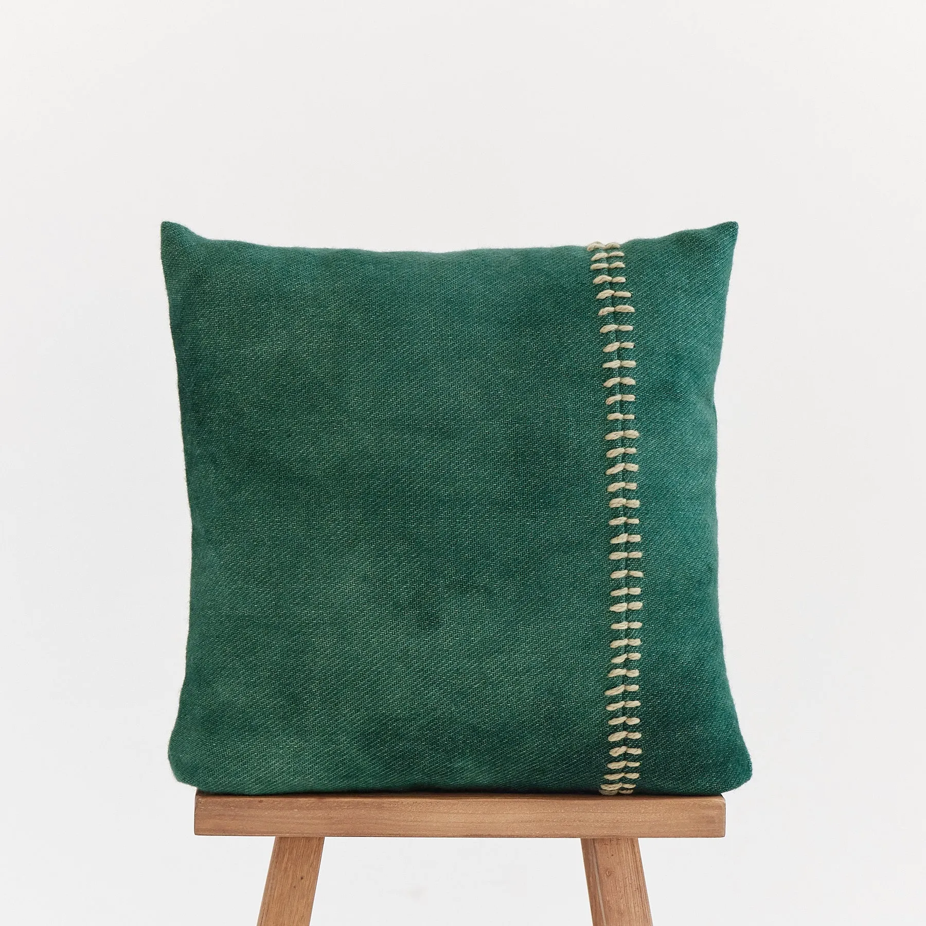 Hand-Dyed Wool Embroidered Pillow Cover - Sofia Collection