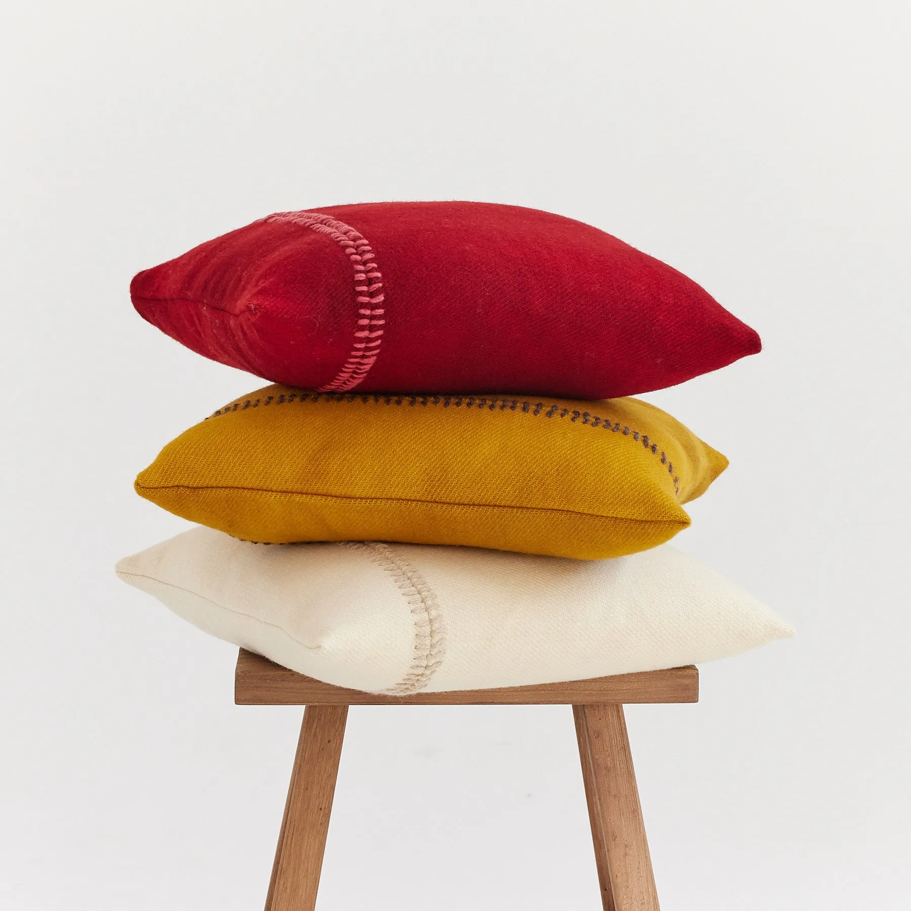 Hand-Dyed Wool Embroidered Pillow Cover - Sofia Collection