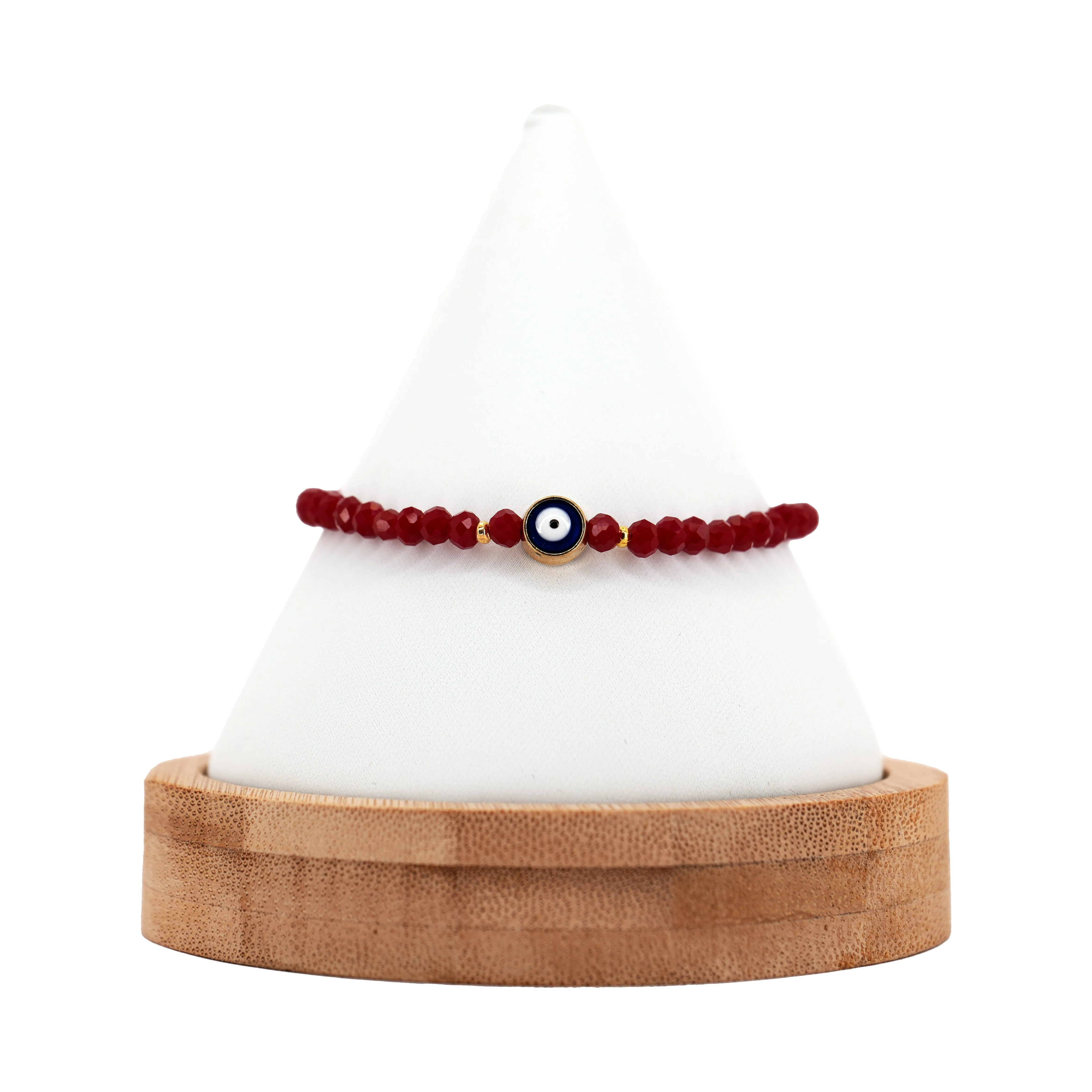 Handmade Evil Eye Anklet: Crystal Beads, Protective Charm