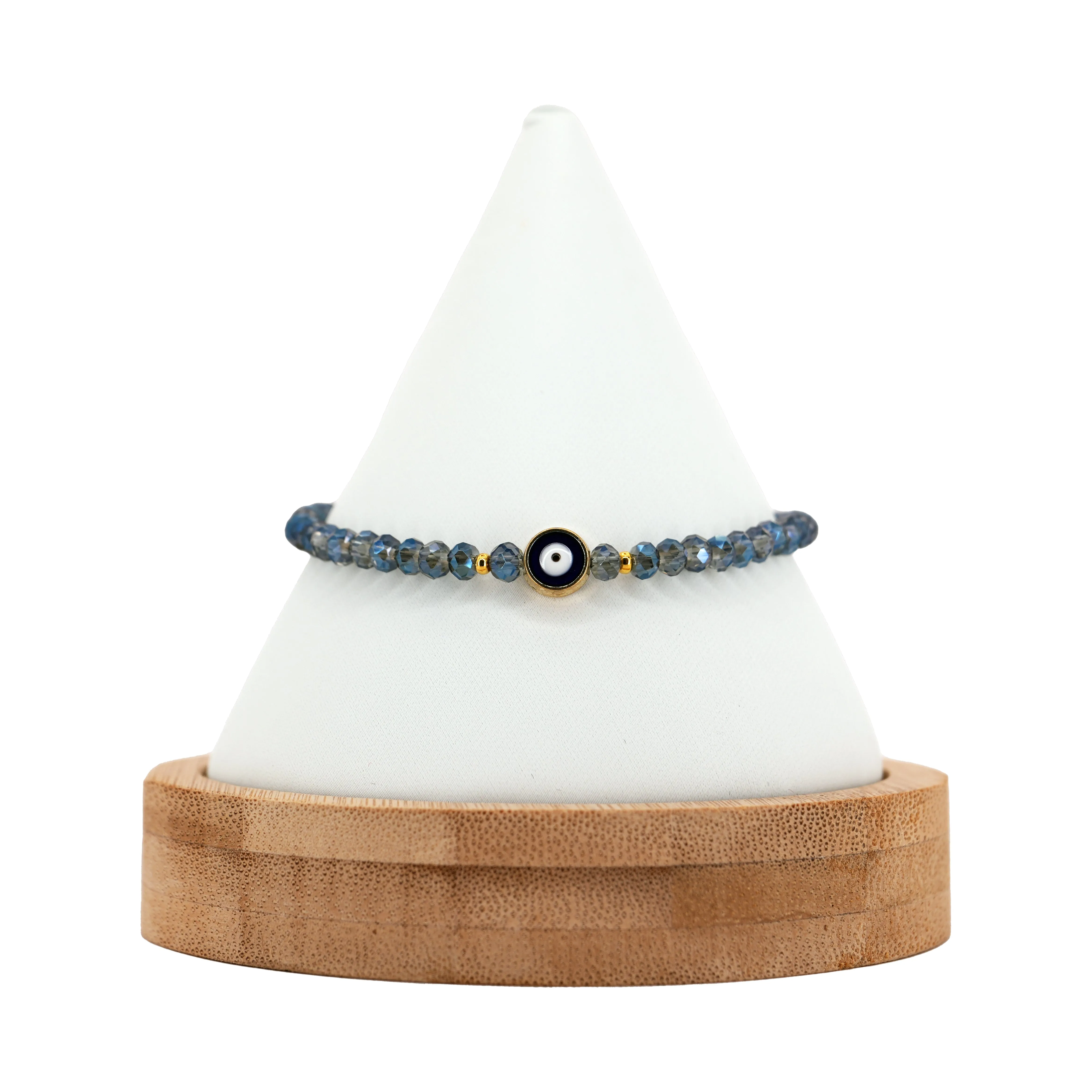 Handmade Evil Eye Anklet: Crystal Beads, Protective Charm