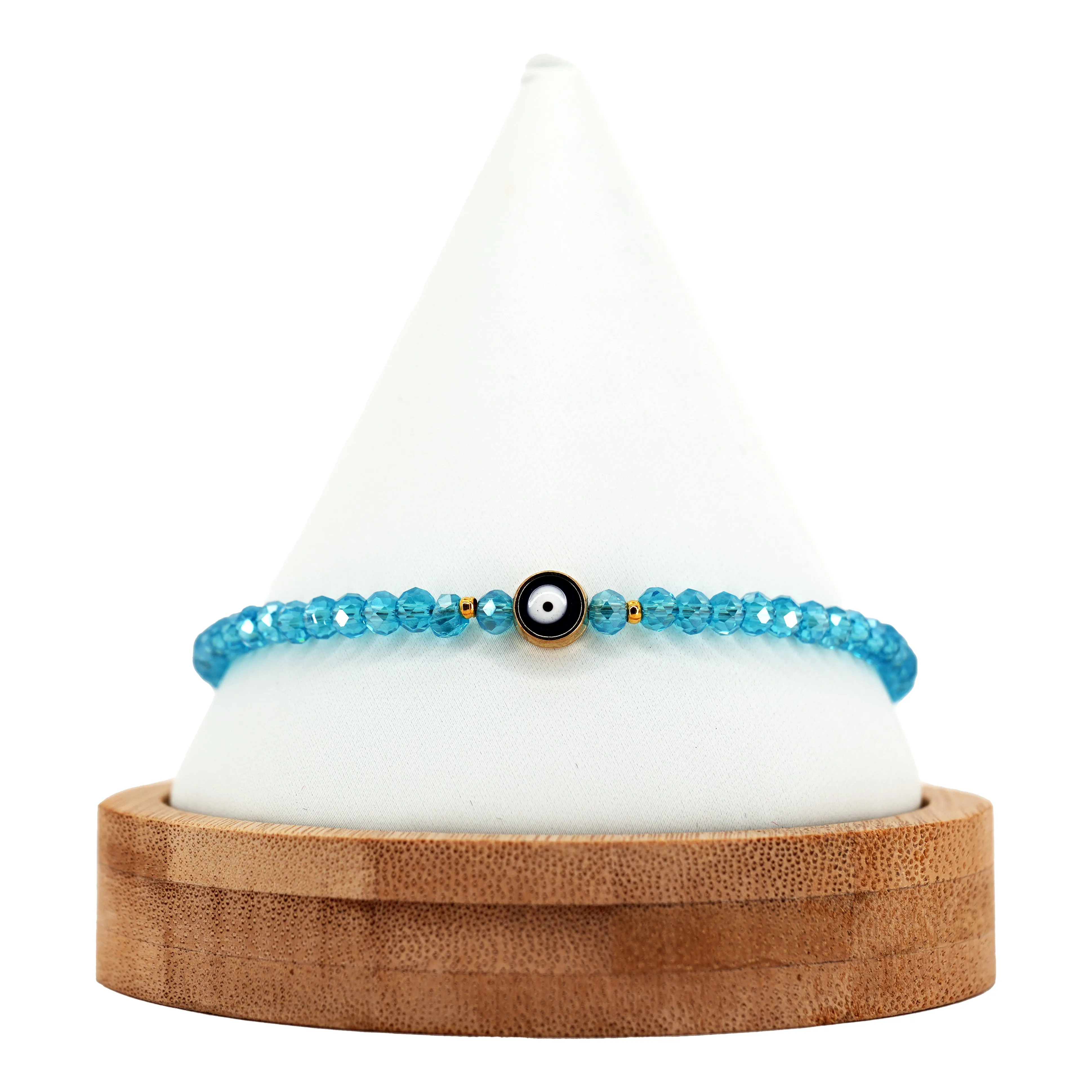 Handmade Evil Eye Anklet: Crystal Beads, Protective Charm
