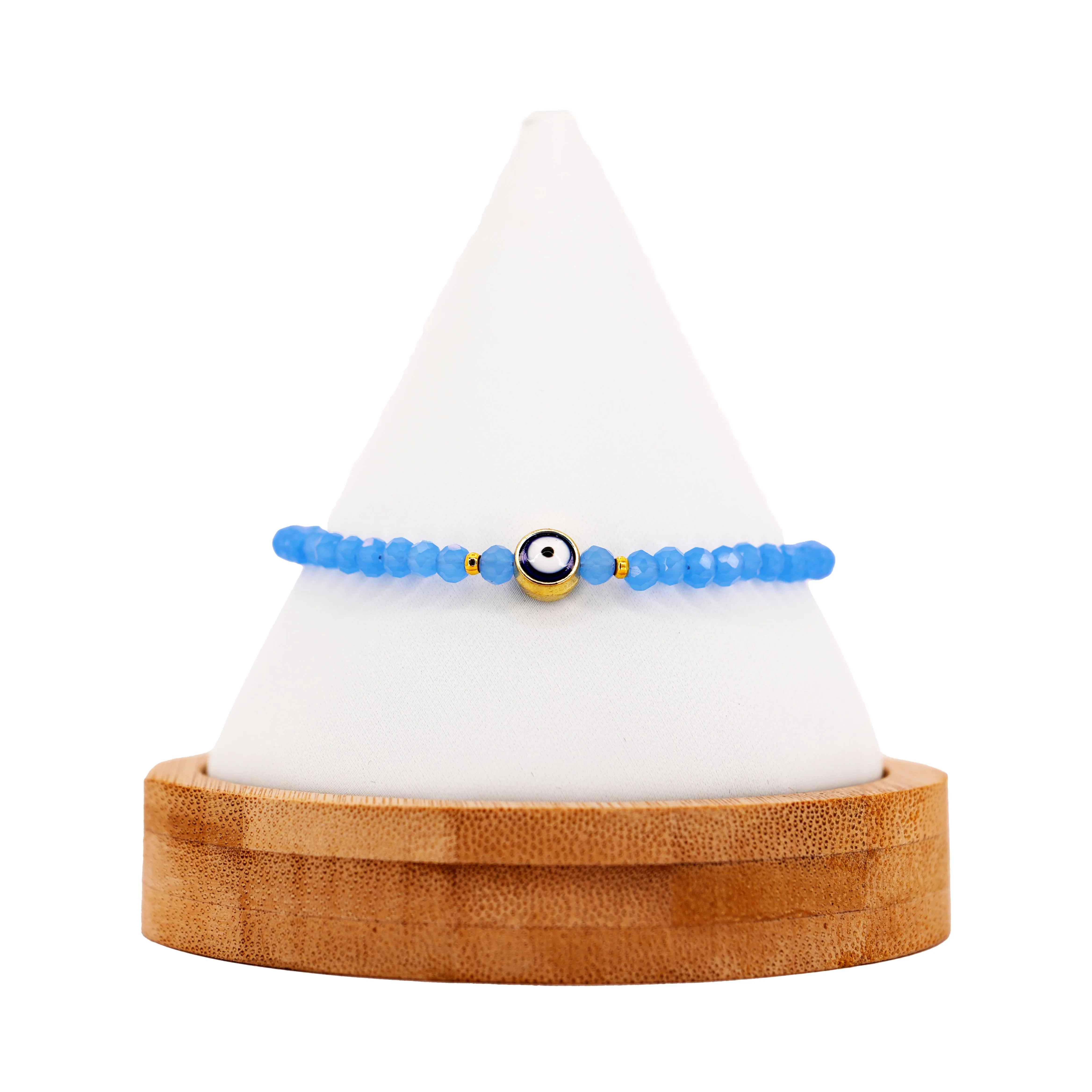Handmade Evil Eye Anklet: Crystal Beads, Protective Charm