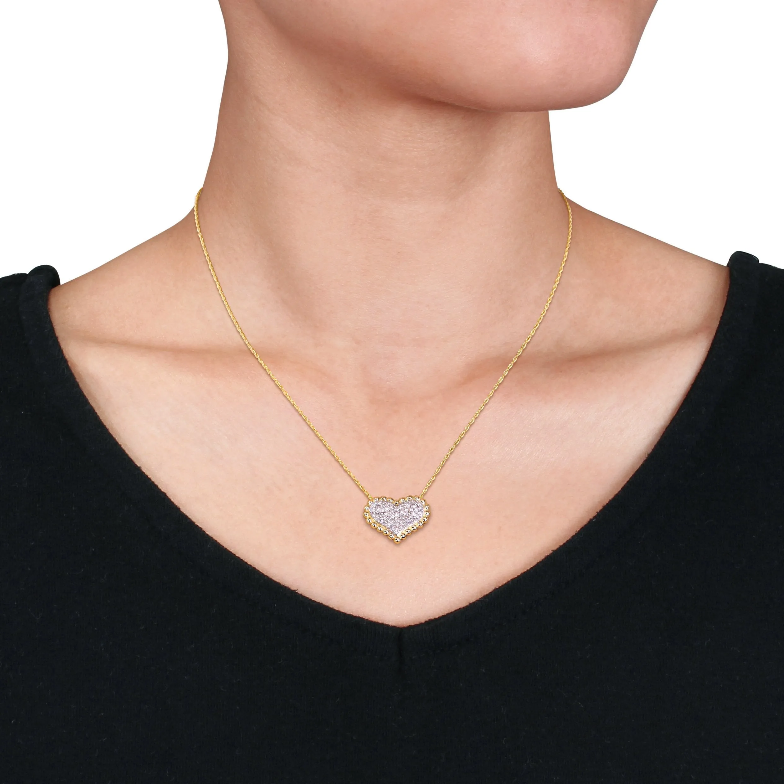 Heart Pave Diamond Pendant