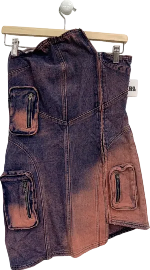Hera Brown Acid Wash Denim Mini Skirt Kelly Style M