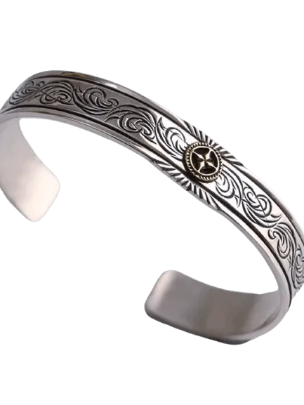 Horizon Blue Wide Sun Crest Bangle