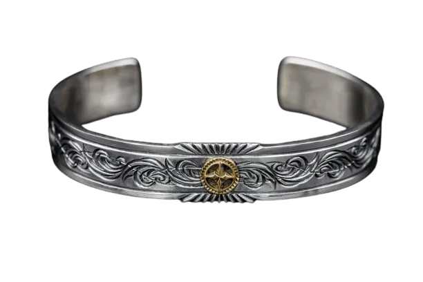 Horizon Blue Wide Sun Crest Bangle