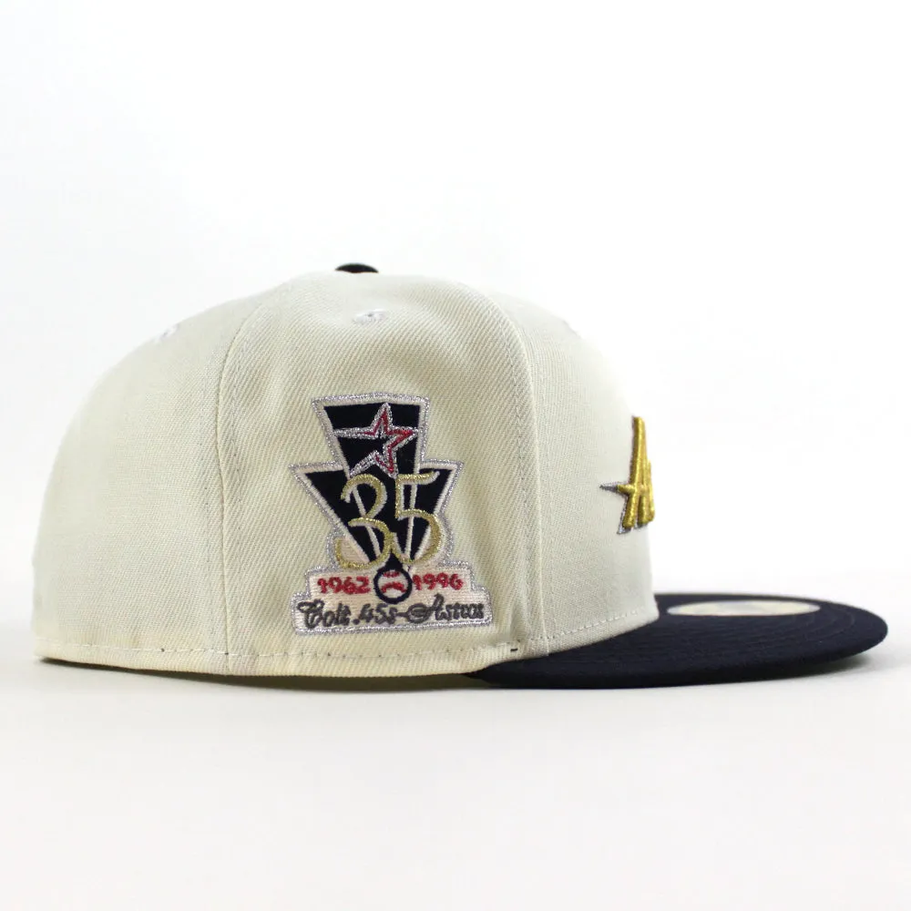 Houston Astros 35 Years New Era 59Fifty Fitted Hat (Chrome White Navy Green Under Brim)
