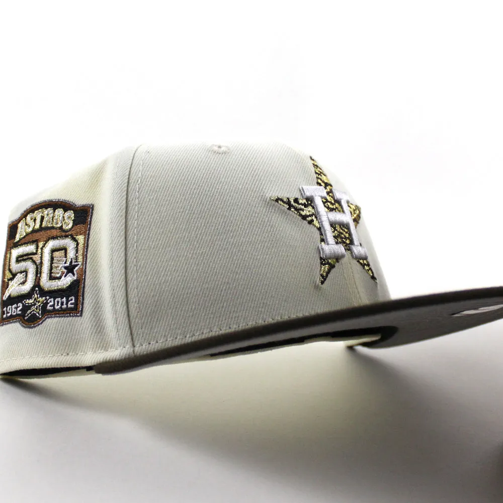 Houston Astros 50th Anniversary New Era 59Fifty Fitted Hat (Chrome White Walnut Gray Under Brim)
