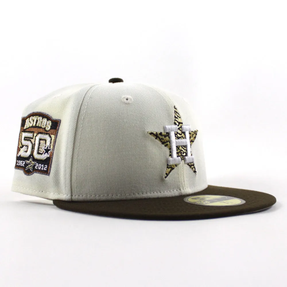 Houston Astros 50th Anniversary New Era 59Fifty Fitted Hat (Chrome White Walnut Gray Under Brim)