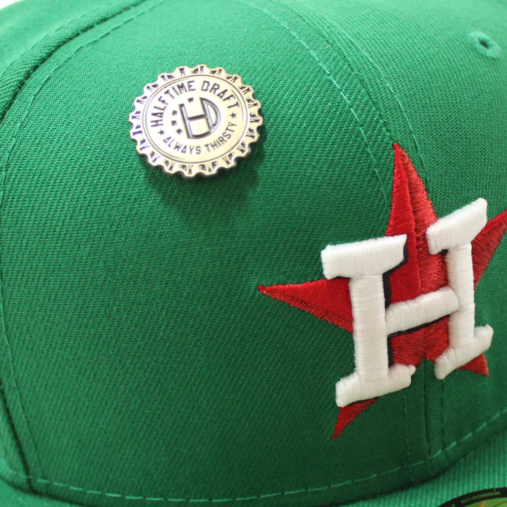 Houston Astros 50th Anniversary New Era 59Fifty Fitted Hat (Halftime Cheer Pack Glow in the Dark Logo Kelly Gray 3M Under Brim)