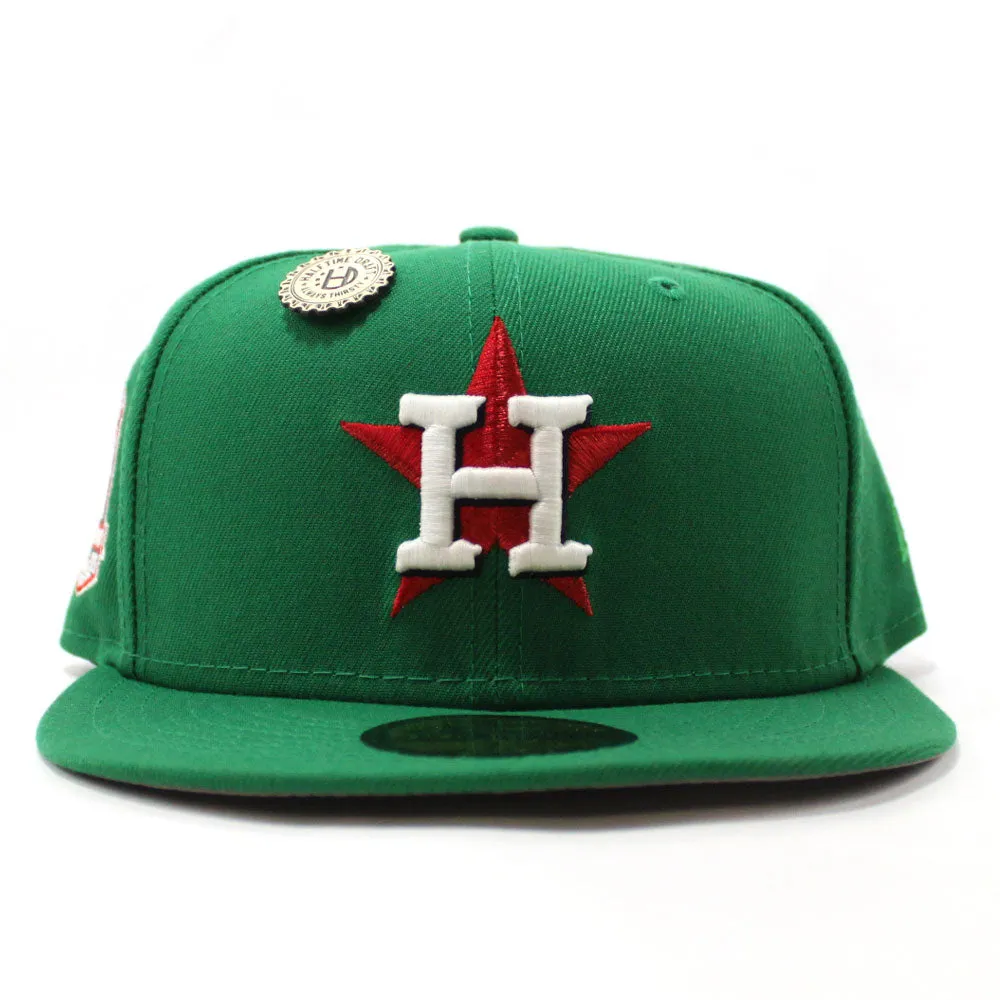 Houston Astros 50th Anniversary New Era 59Fifty Fitted Hat (Halftime Cheer Pack Glow in the Dark Logo Kelly Gray 3M Under Brim)