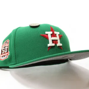 Houston Astros 50th Anniversary New Era 59Fifty Fitted Hat (Halftime Cheer Pack Glow in the Dark Logo Kelly Gray 3M Under Brim)