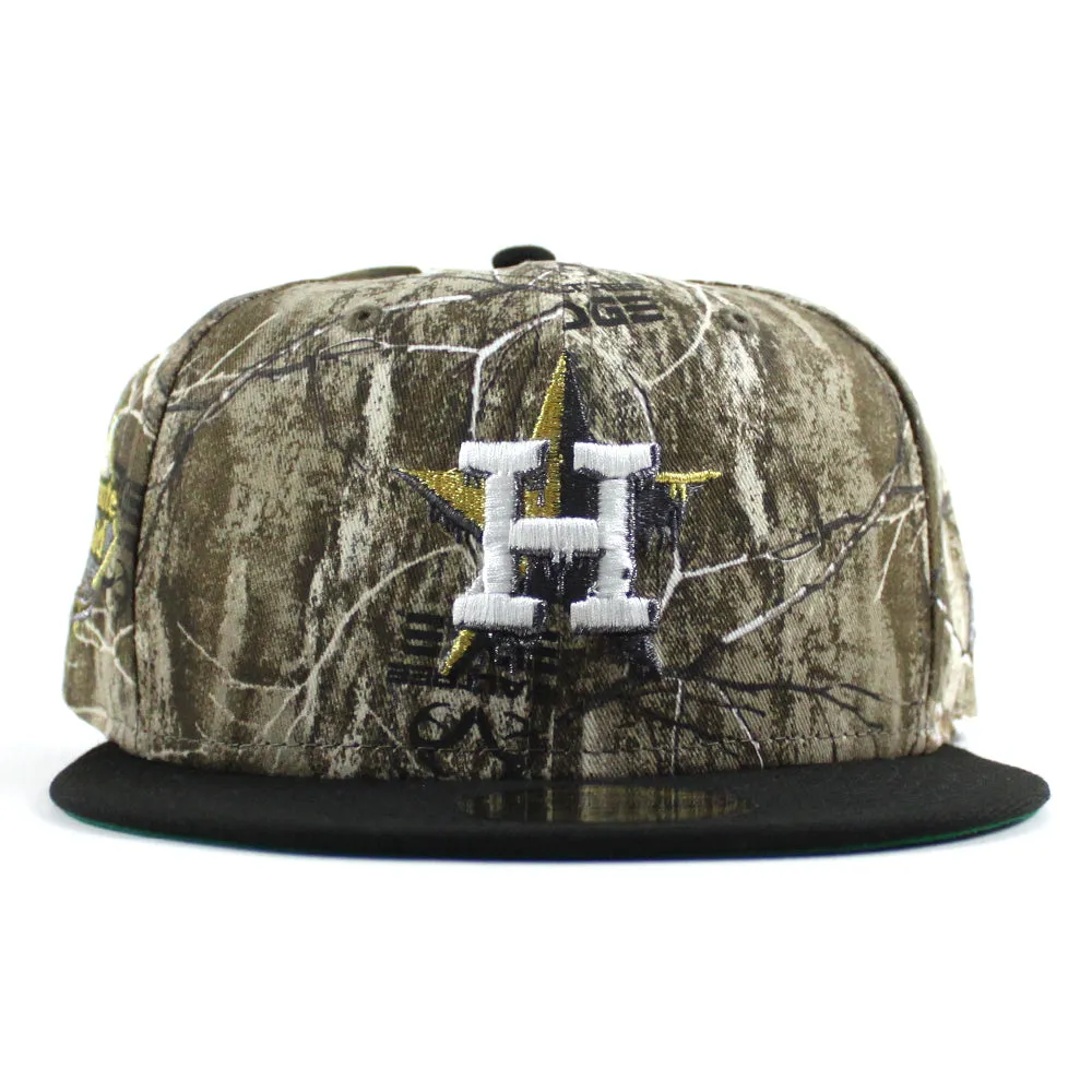 Houston Astros Drip Logo Minute Maid Park New Era 59Fifty Fitted Hat (RealTree Camo Black Green Under Brim)