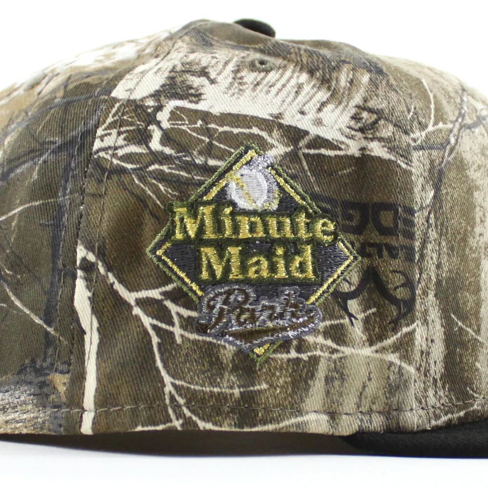 Houston Astros Drip Logo Minute Maid Park New Era 59Fifty Fitted Hat (RealTree Camo Black Green Under Brim)