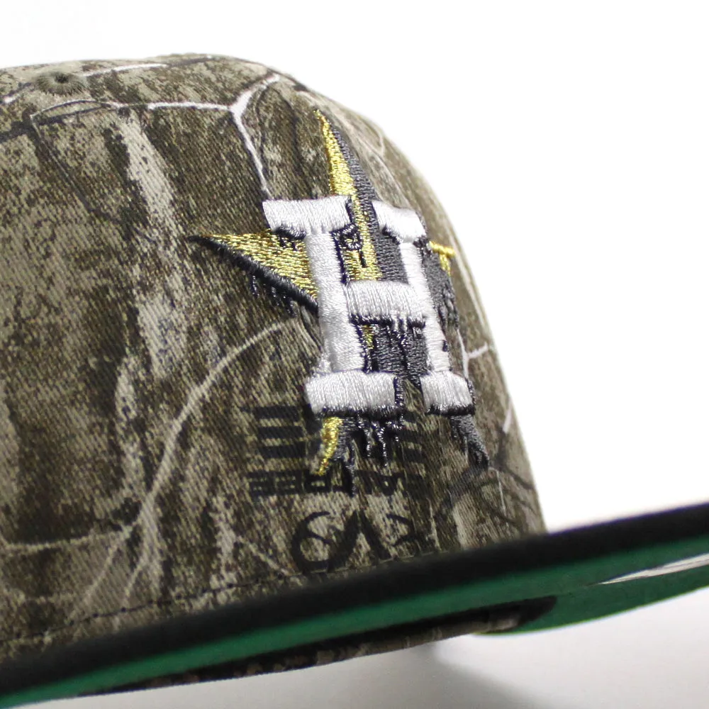 Houston Astros Drip Logo Minute Maid Park New Era 59Fifty Fitted Hat (RealTree Camo Black Green Under Brim)