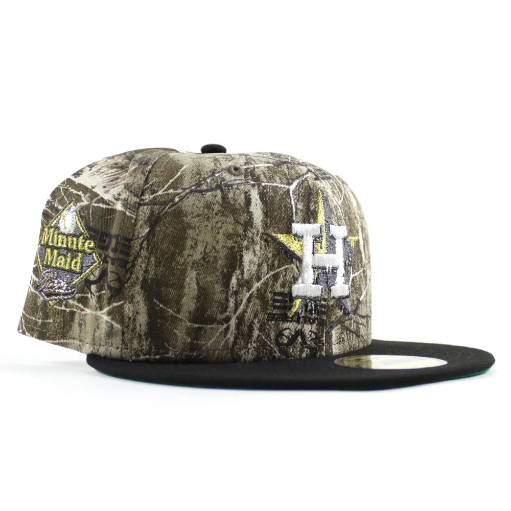 Houston Astros Drip Logo Minute Maid Park New Era 59Fifty Fitted Hat (RealTree Camo Black Green Under Brim)