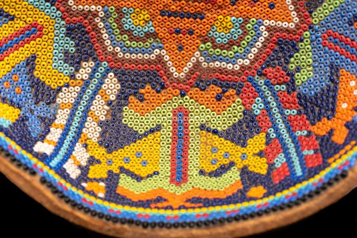 Huichol Art Vintage Beaded Gourd