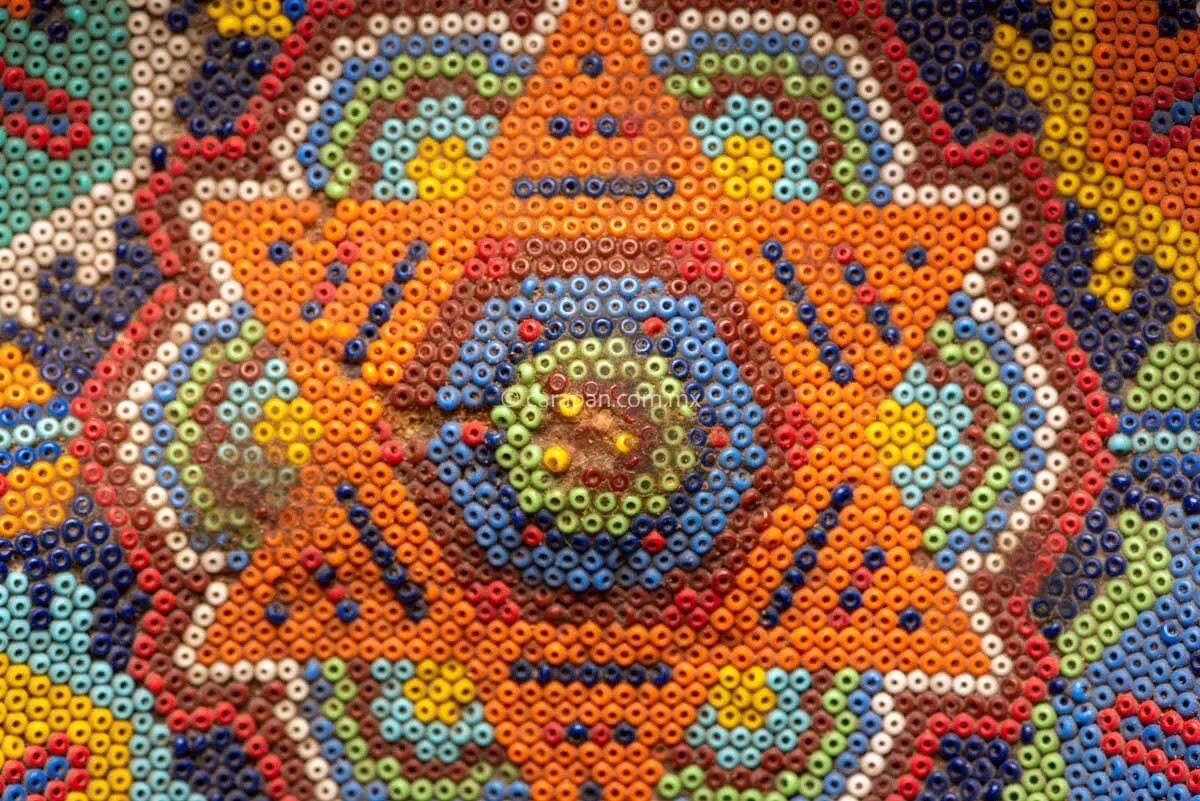 Huichol Art Vintage Beaded Gourd