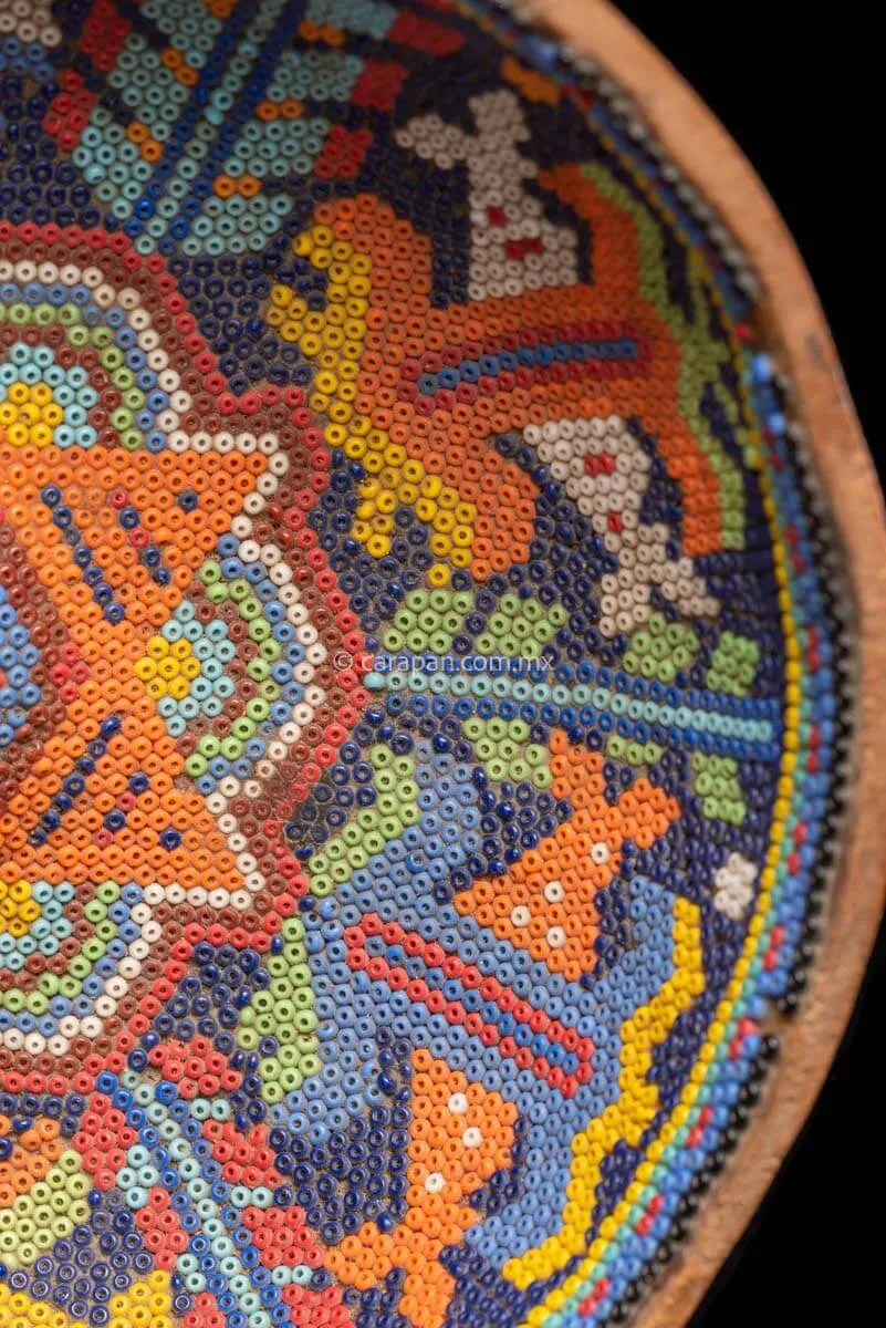 Huichol Art Vintage Beaded Gourd