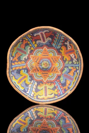 Huichol Art Vintage Beaded Gourd