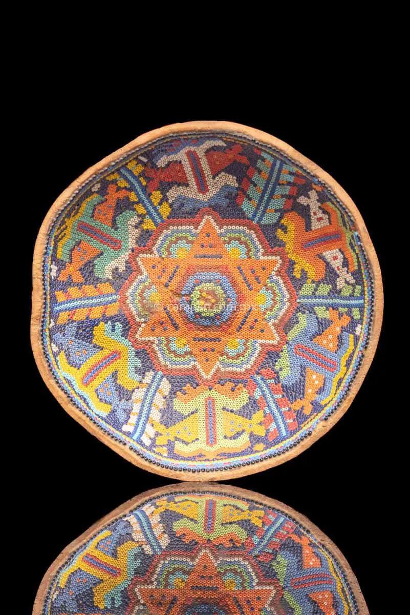 Huichol Art Vintage Beaded Gourd