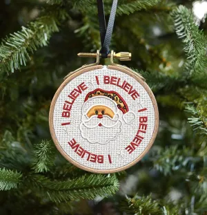 I Believe Santa 2023 Embroidered Christmas Ornaments