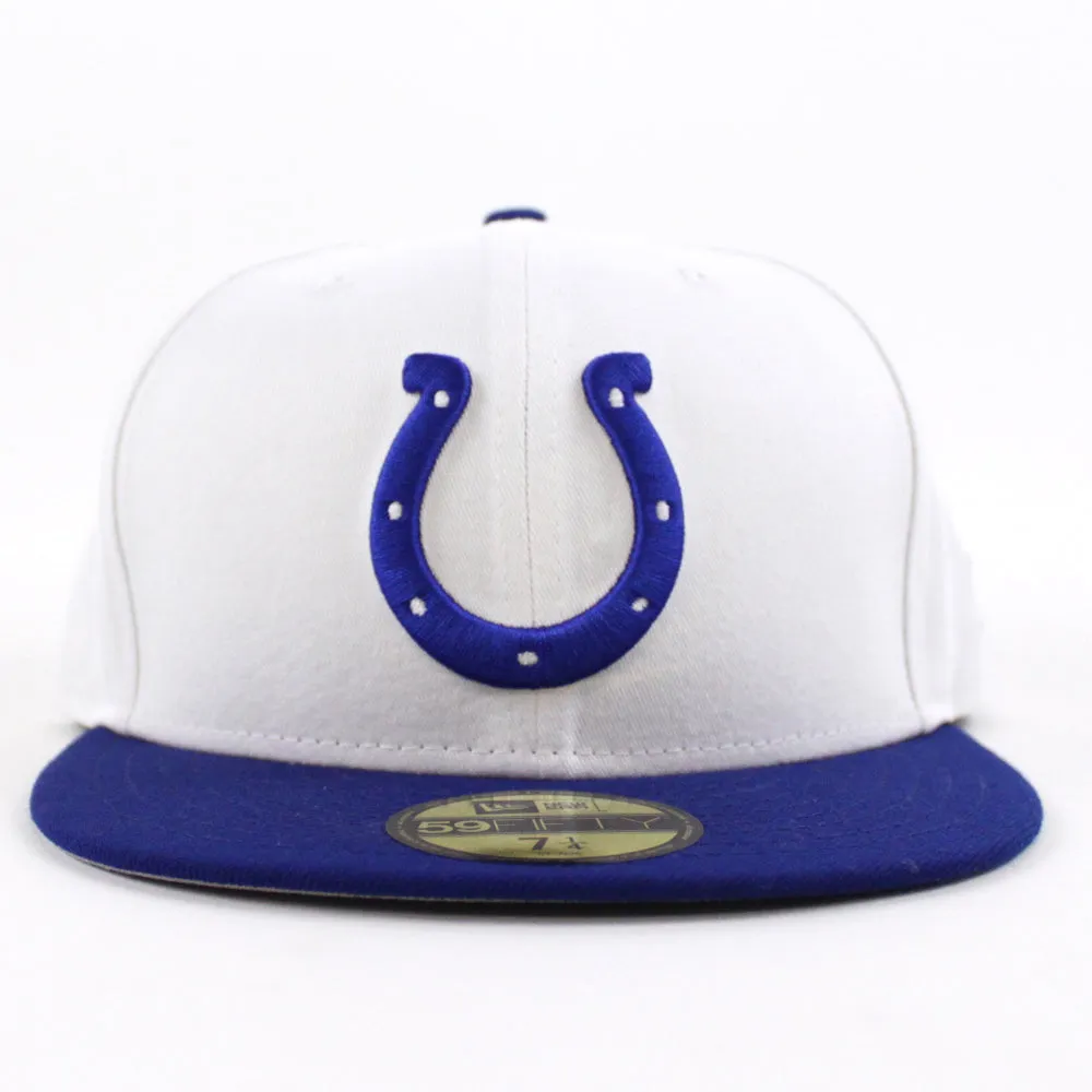 Indianapolis Colts NFL New Era 59Fifty Fitted Hat (White Blue Gray Under Brim)