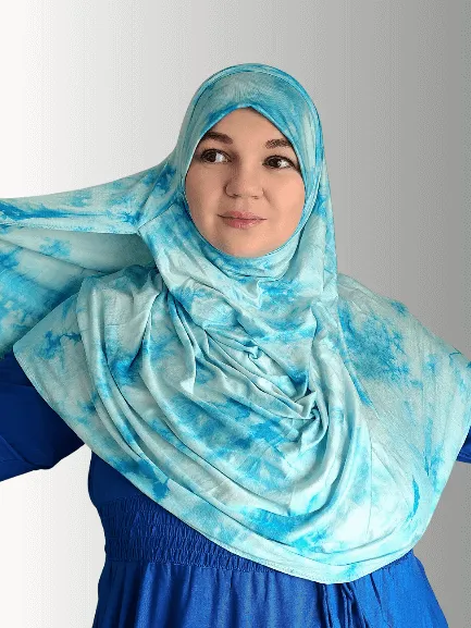 Instant Jersey Hijab Shawl Ocean Breeze Blue