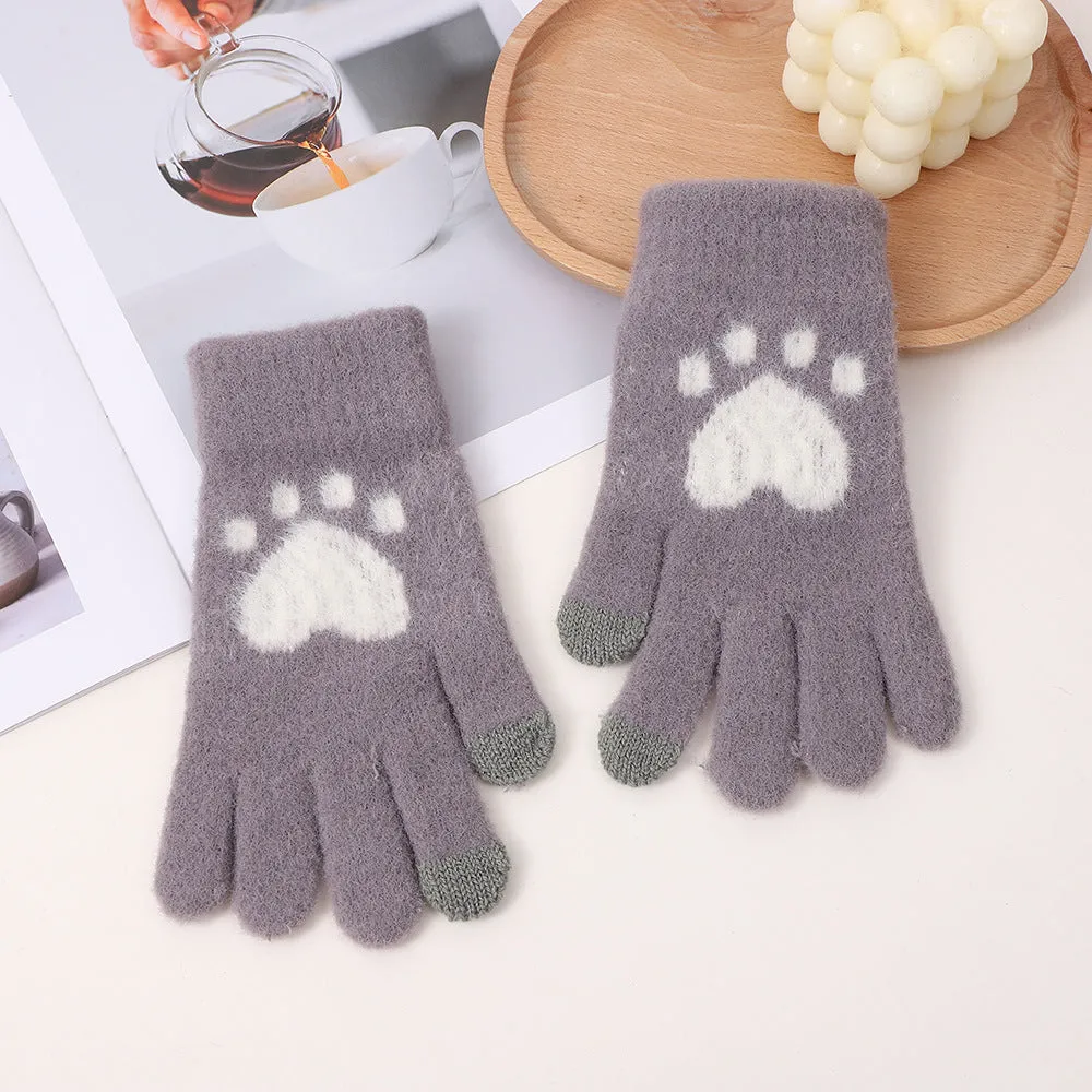INSTOCK-Korean touch screen cat claw gloves