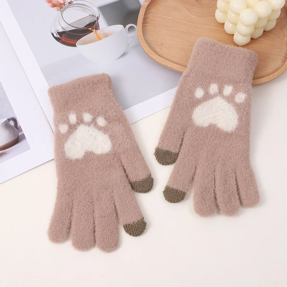 INSTOCK-Korean touch screen cat claw gloves