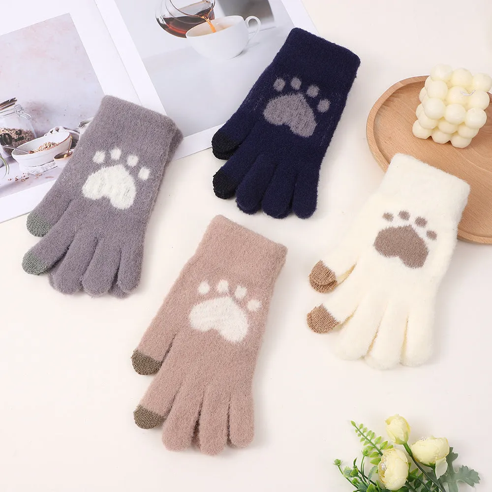INSTOCK-Korean touch screen cat claw gloves