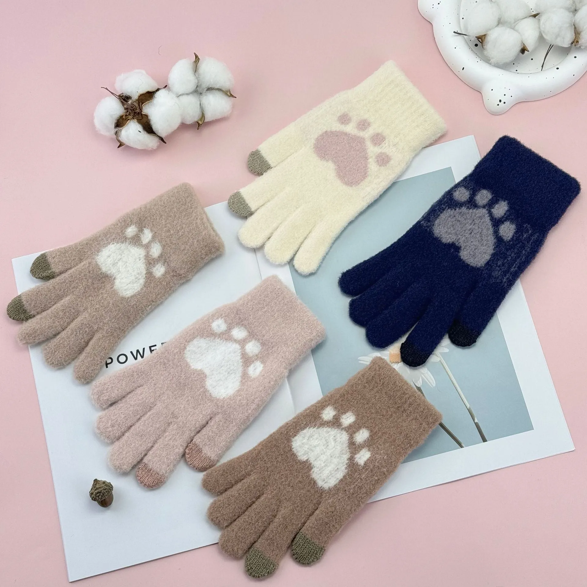 INSTOCK-Korean touch screen cat claw gloves