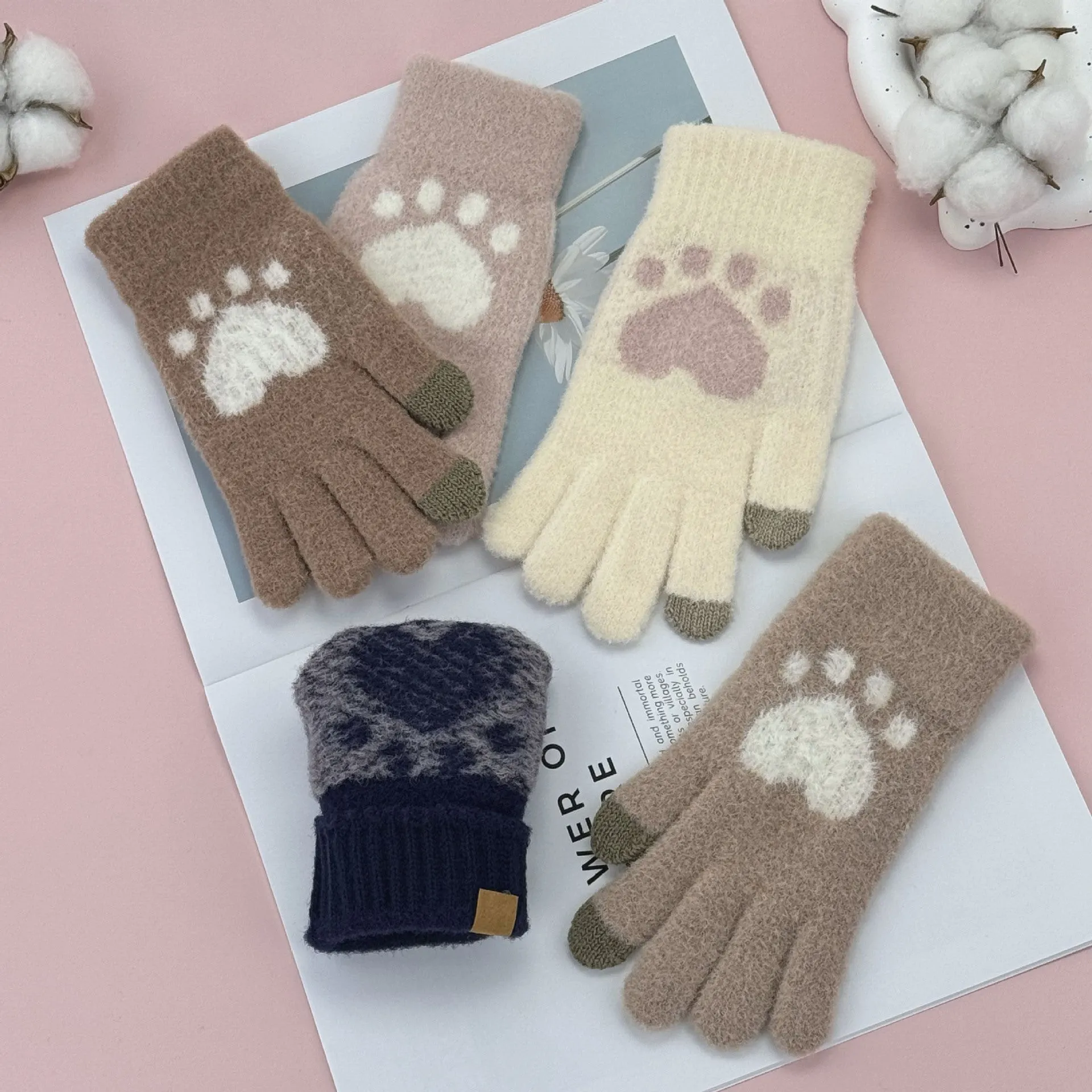 INSTOCK-Korean touch screen cat claw gloves