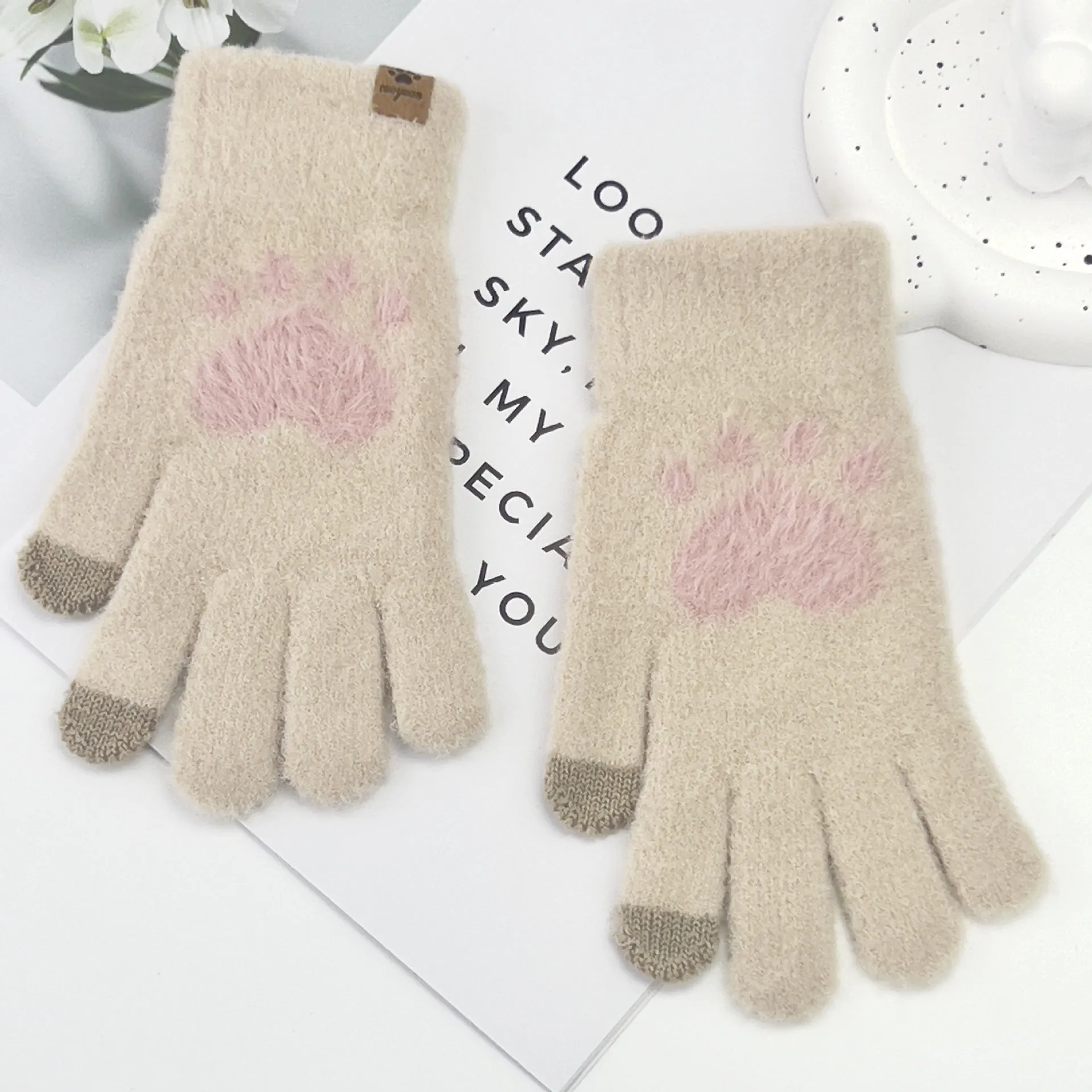 INSTOCK-Korean touch screen cat claw gloves