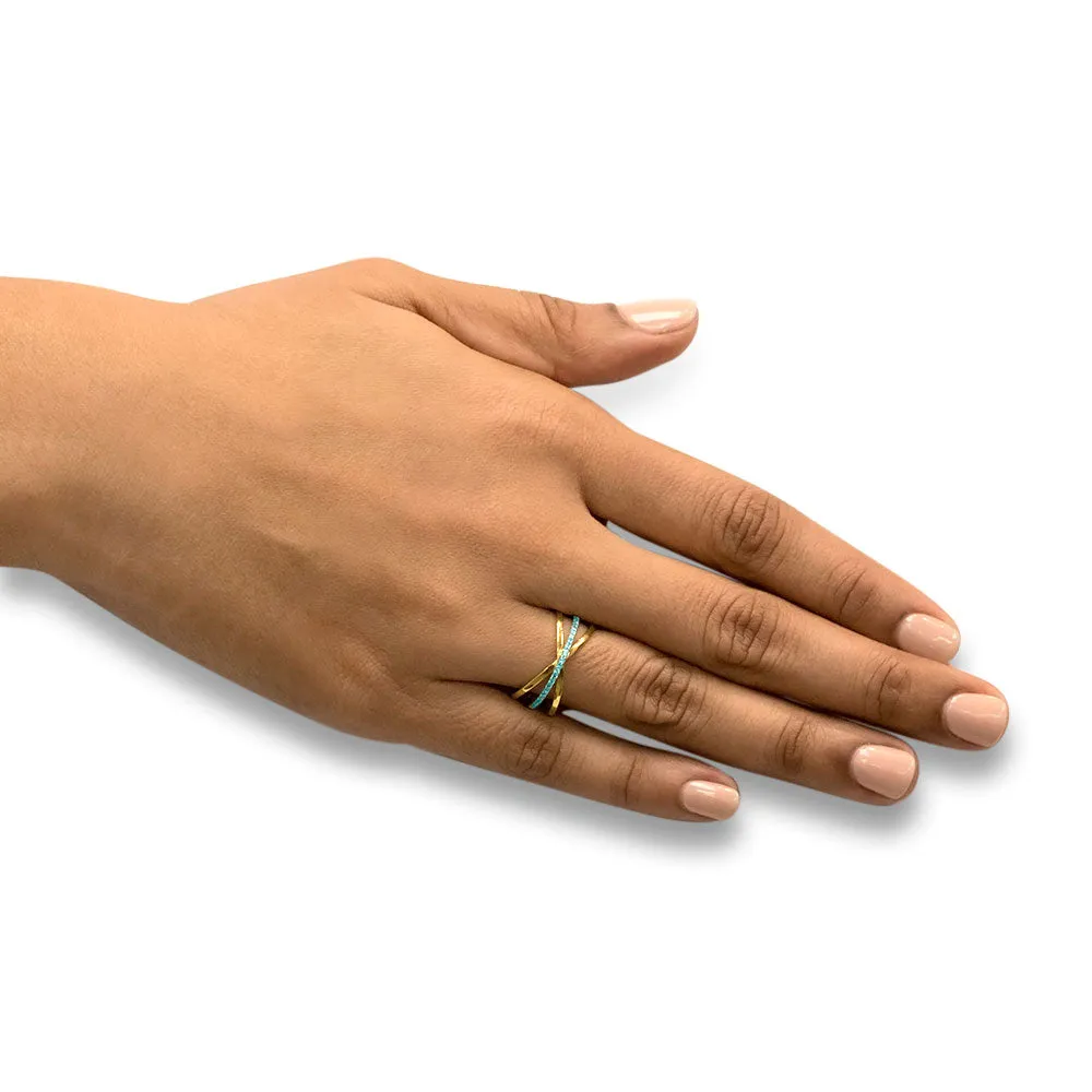 Interstellar Sea - 18K White Gold Yellow Gold Natural Paraiba Tourmaline Ring