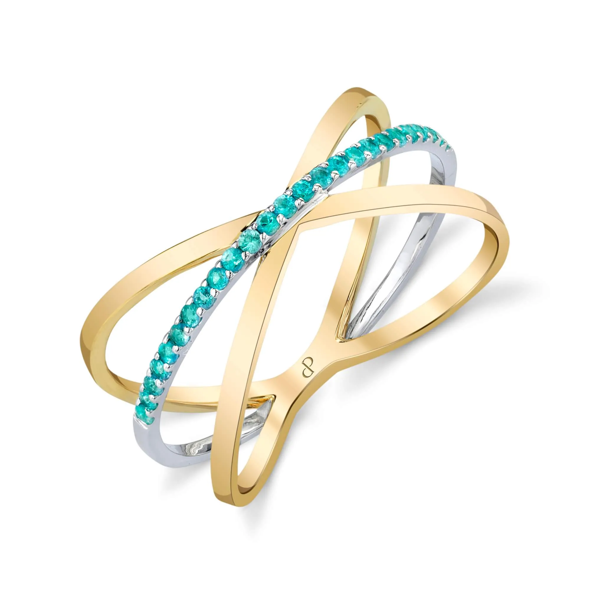 Interstellar Sea - 18K White Gold Yellow Gold Natural Paraiba Tourmaline Ring