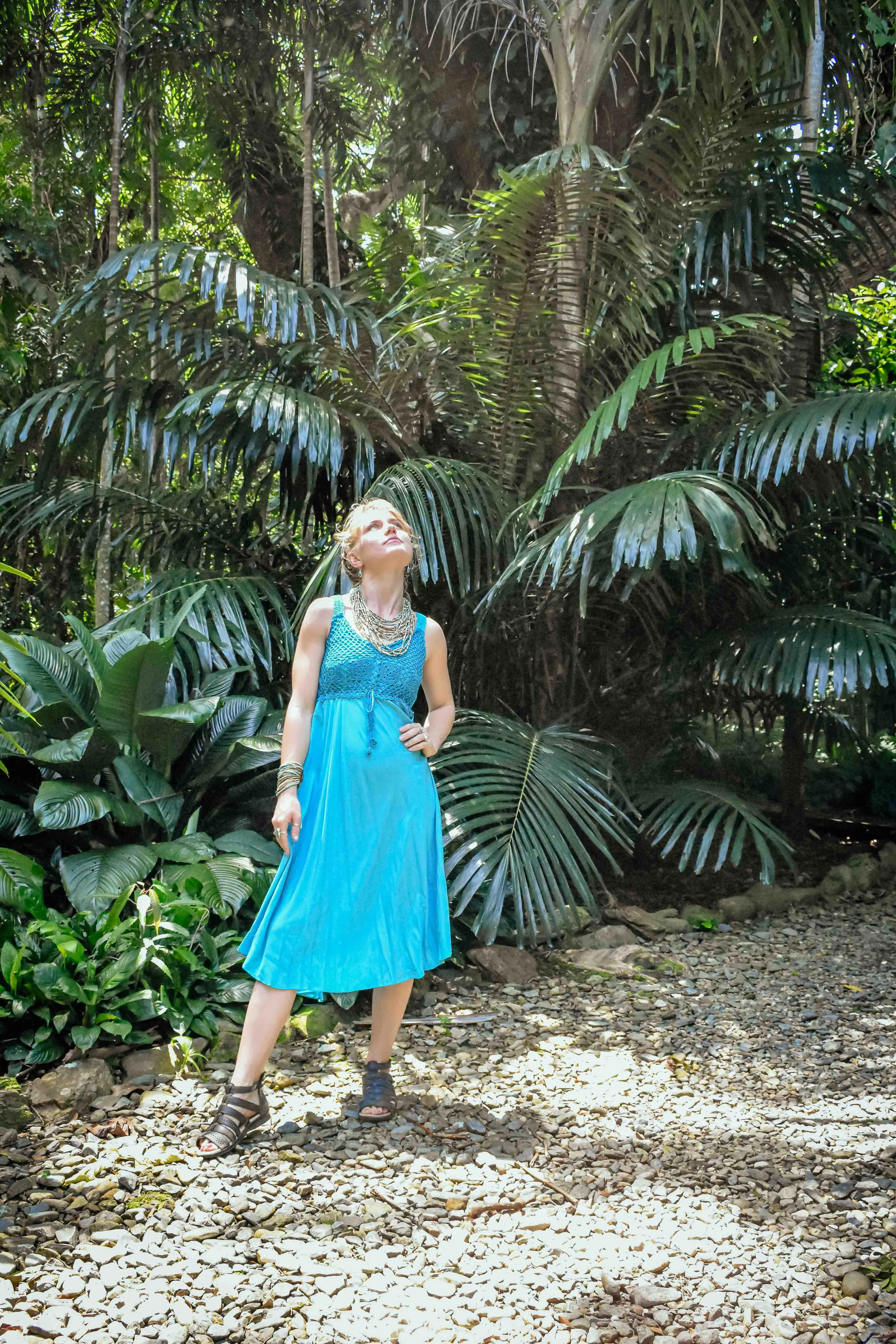 Iris Crochet Dress - Aqua