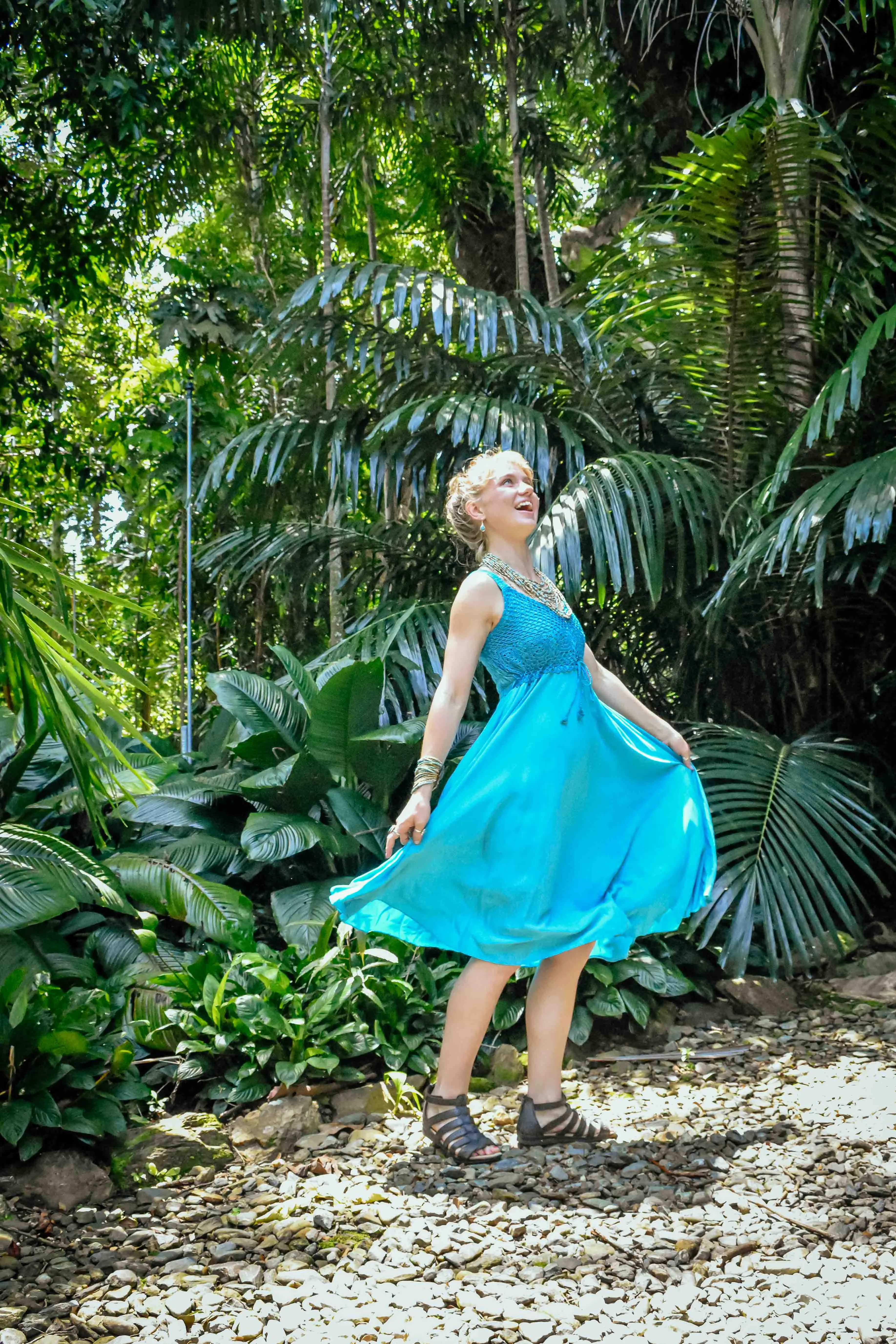 Iris Crochet Dress - Aqua