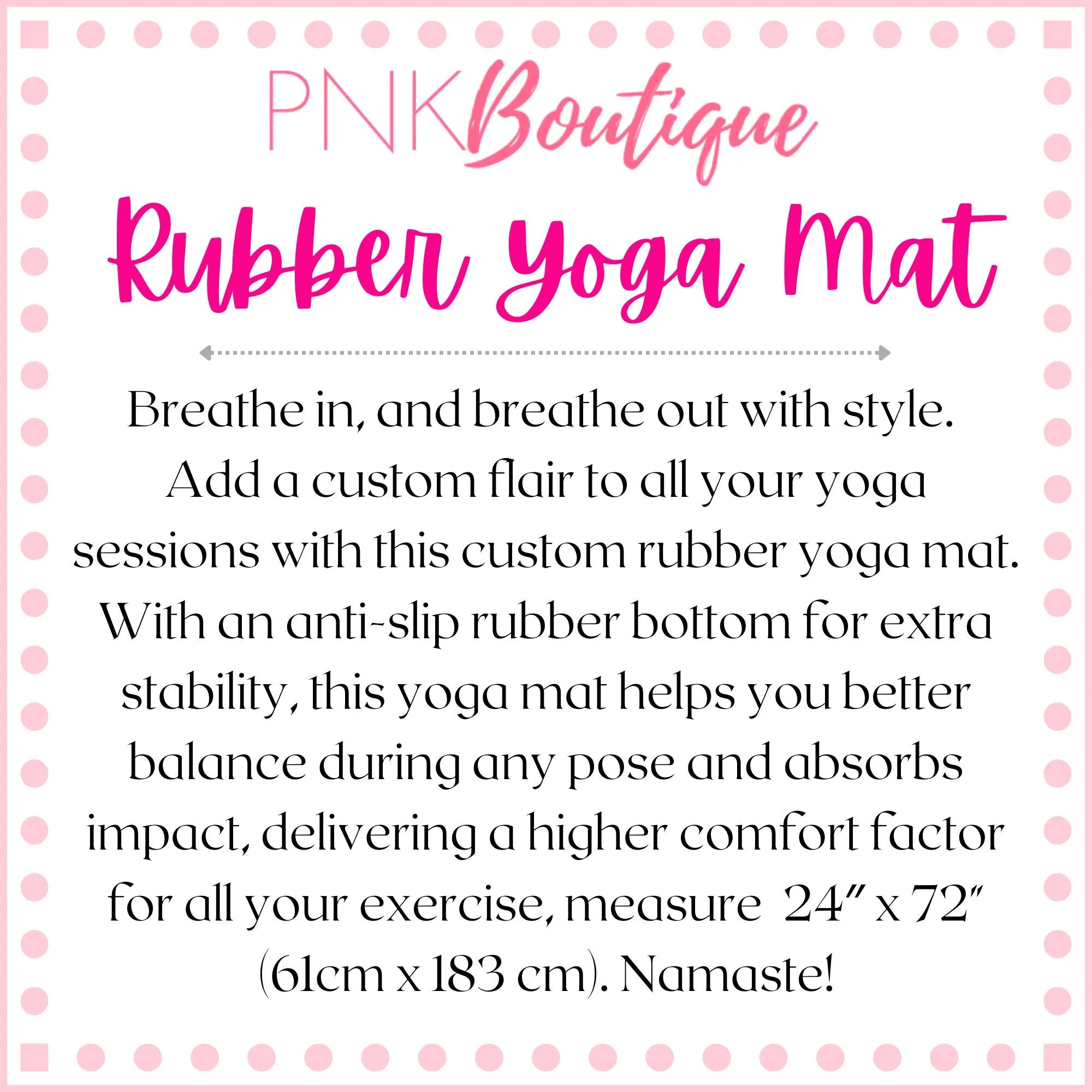 Ivy and Pearls Personalized Rubber Yoga Mat