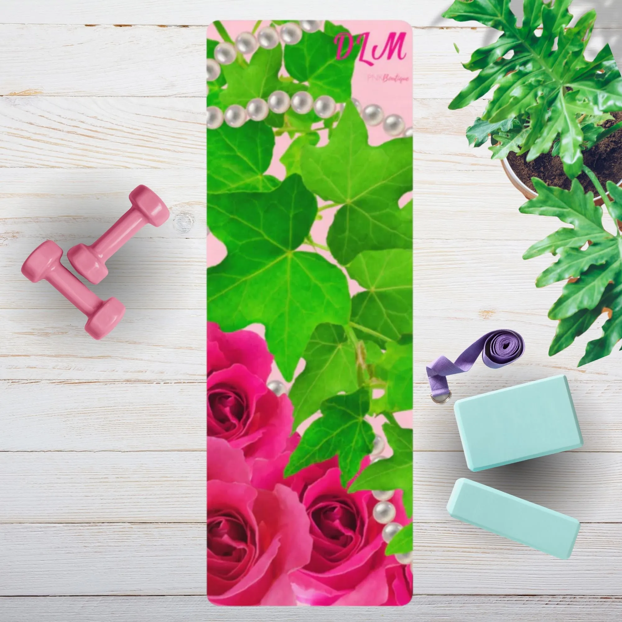 Ivy and Pearls Personalized Rubber Yoga Mat