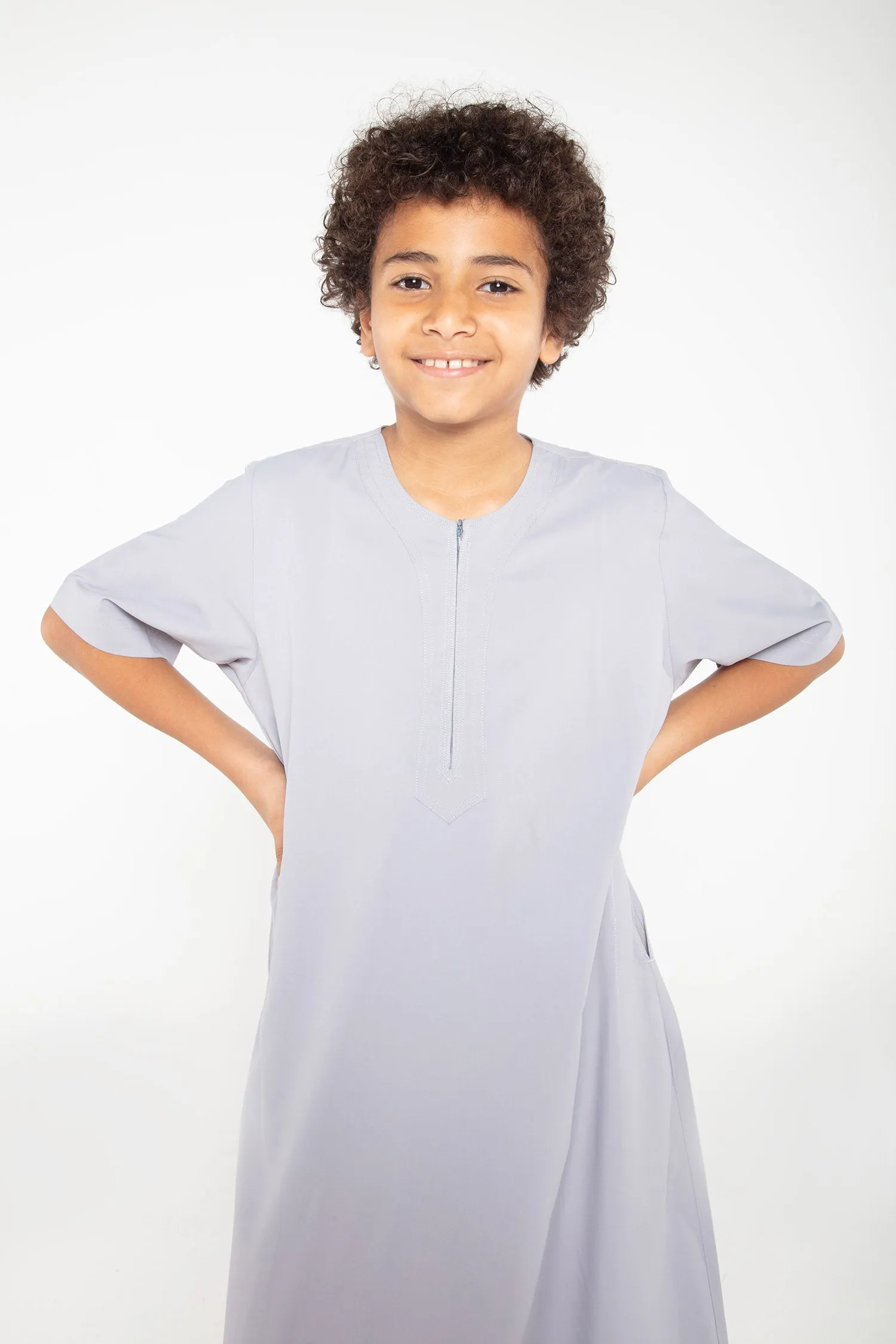 J110 Boys Grey Short Sleeve