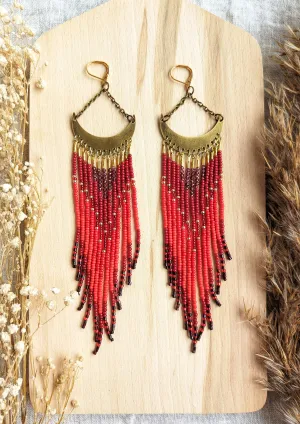 Jezebel Bloody Moon Seed Bead Earrings
