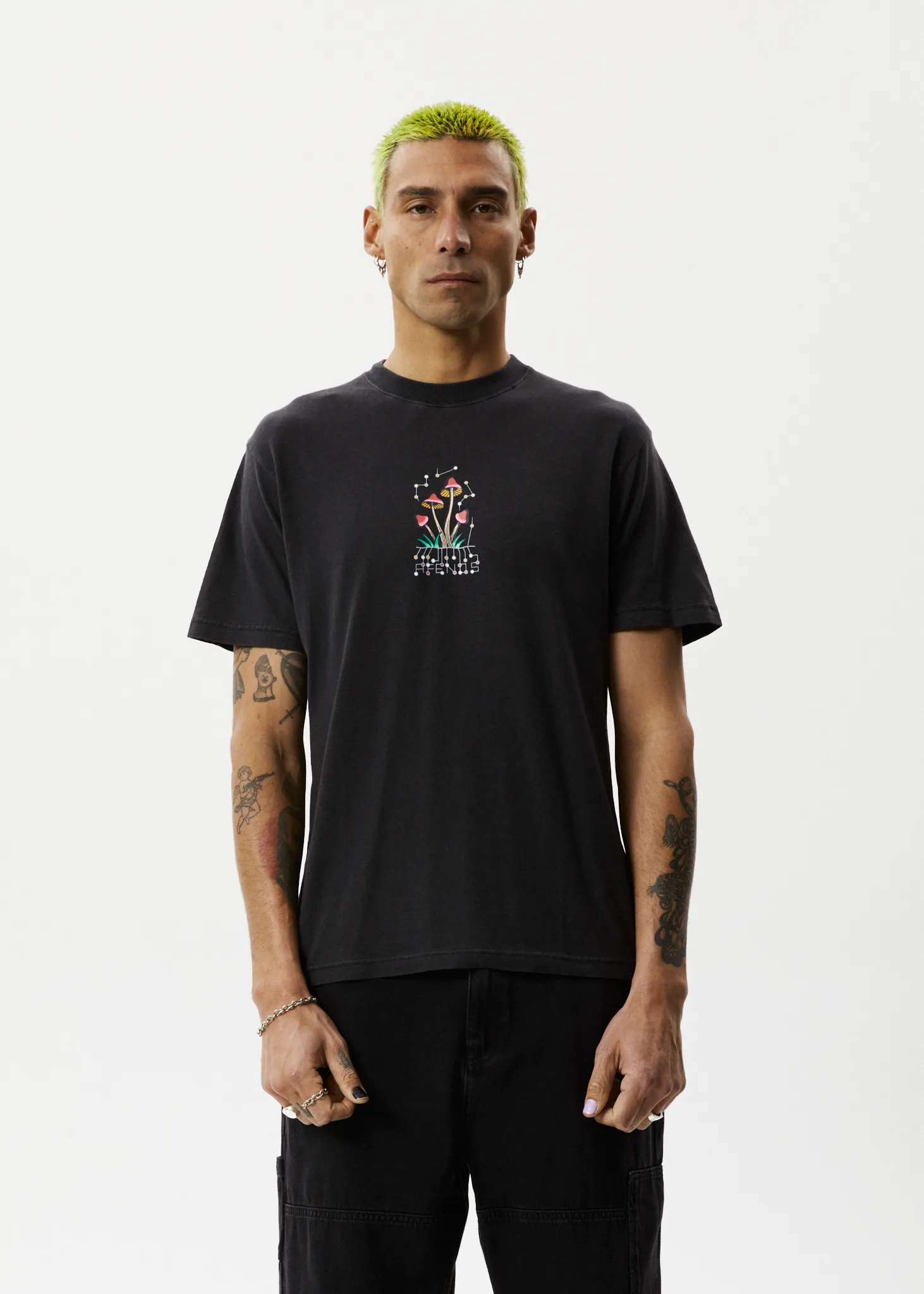 Journey Inward Retro Graphic T-Shirt Stone Black