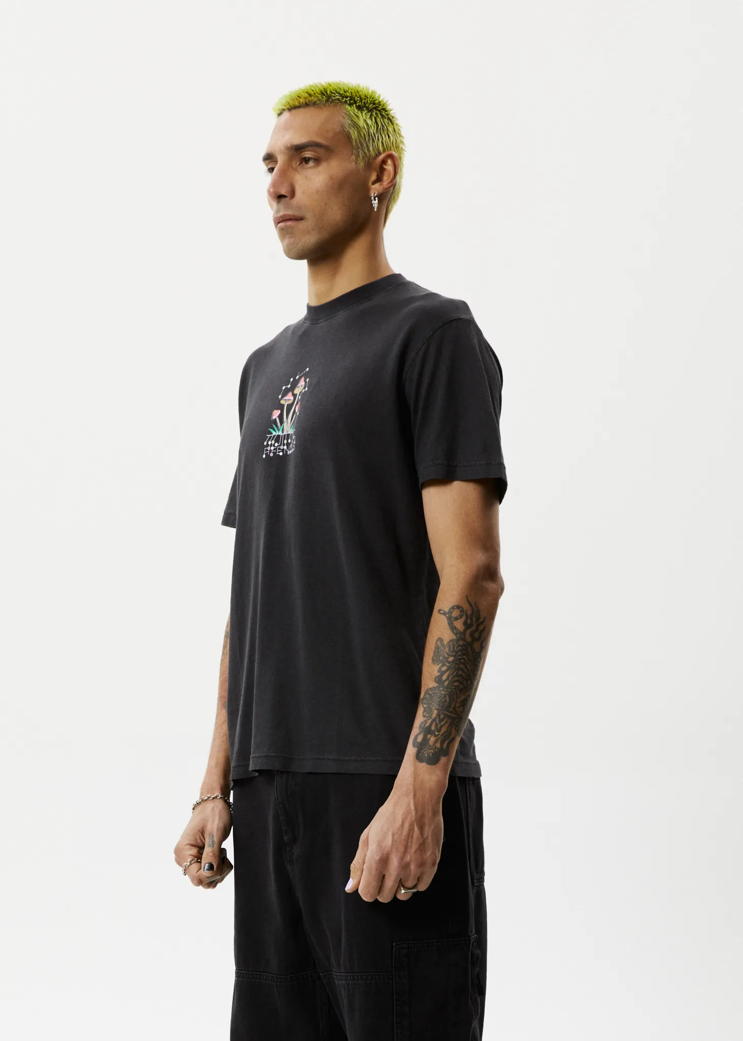 Journey Inward Retro Graphic T-Shirt Stone Black