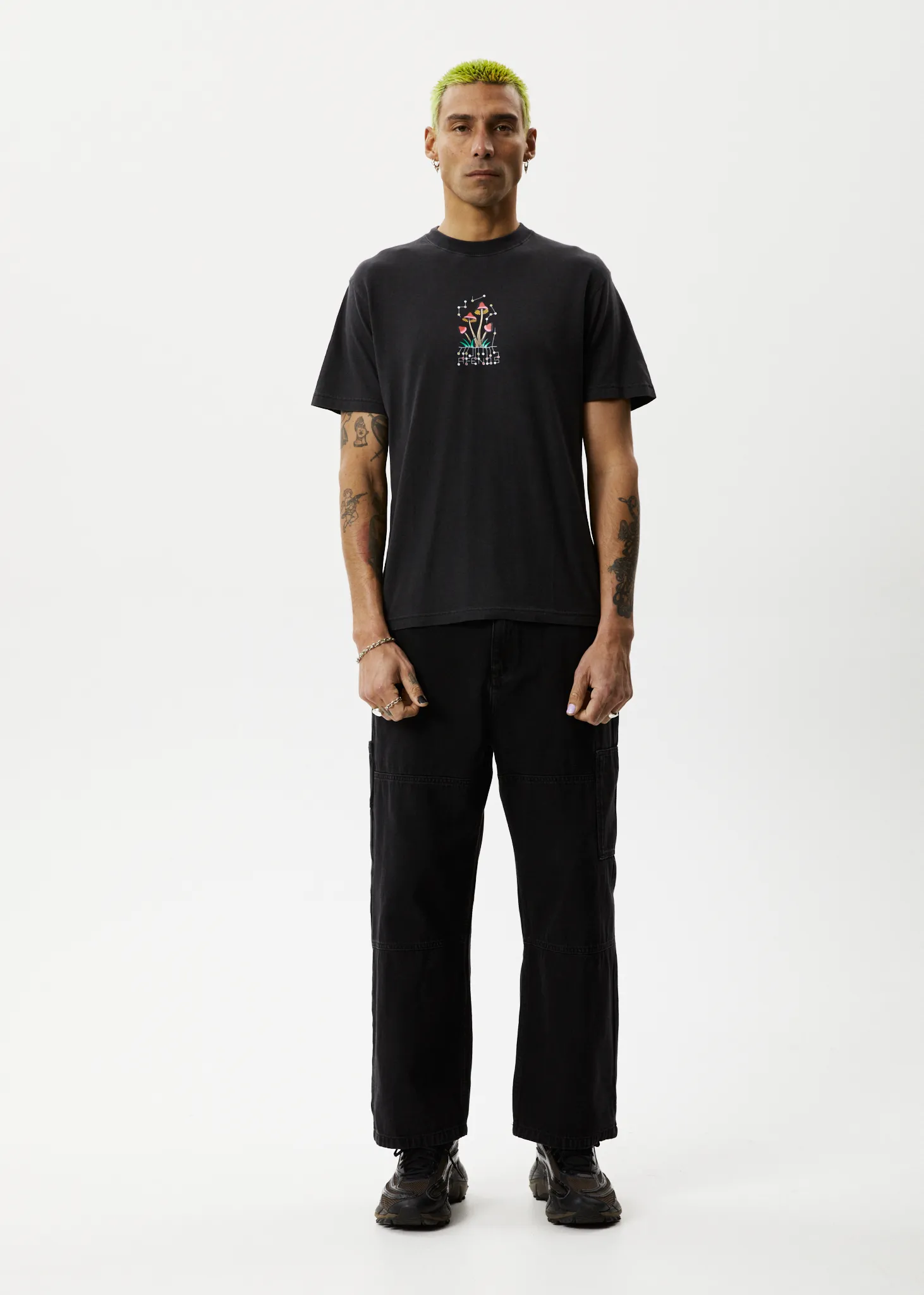 Journey Inward Retro Graphic T-Shirt Stone Black